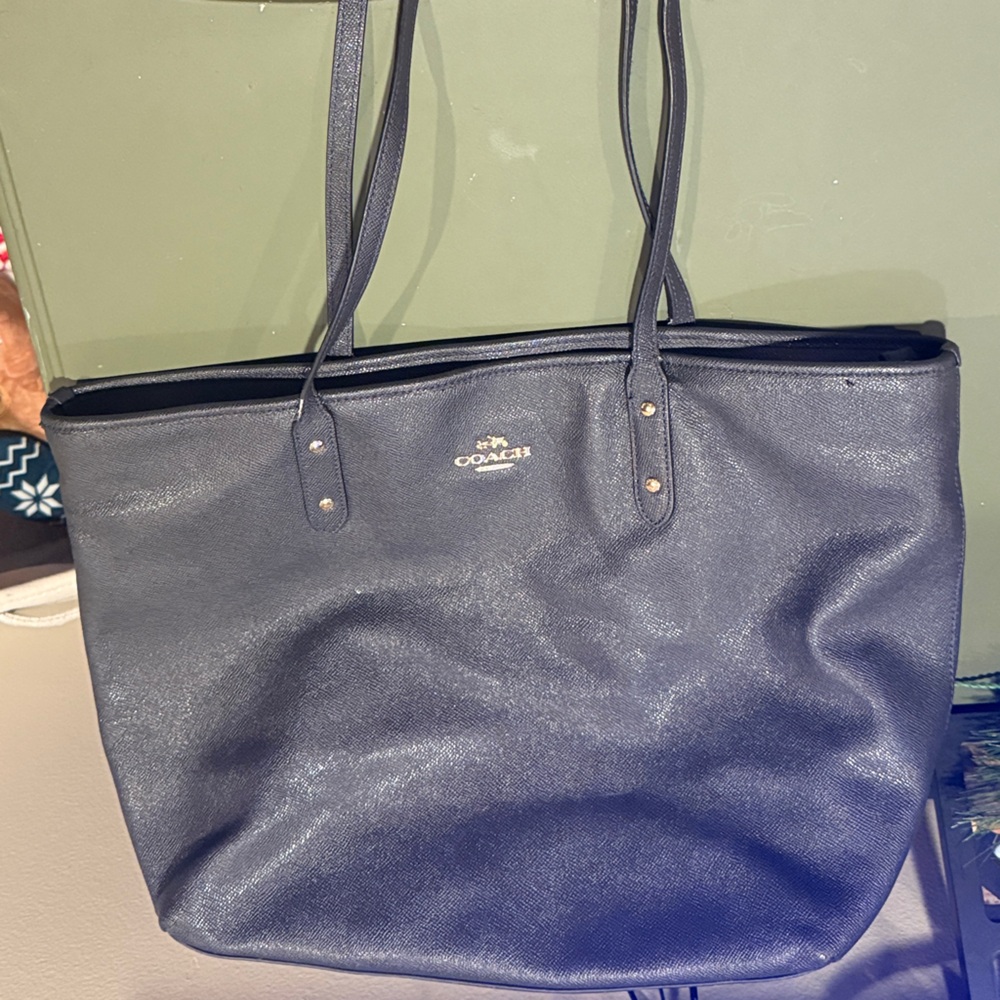Coach Navy Blue Tote Bag